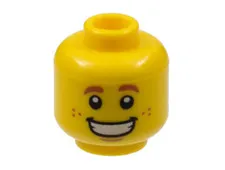 LEGO Head Head Dark Orange Eyebrows and Freckles, Wide Grin inv.617