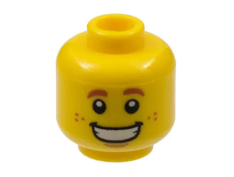 LEGO Head Head Dark Orange Eyebrows and Freckles, Wide Grin inv.617