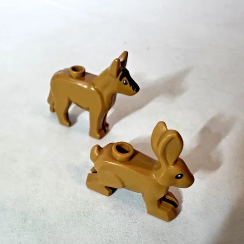 LEGO Animal Minifigure Lot Dog & Rabbit 2-Piece Pair Excellent Used Condition