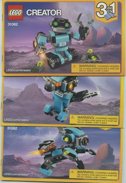 Lego Creator Robo Explorer 3 in 1 (31062) Instructional Manual Booklets Only 