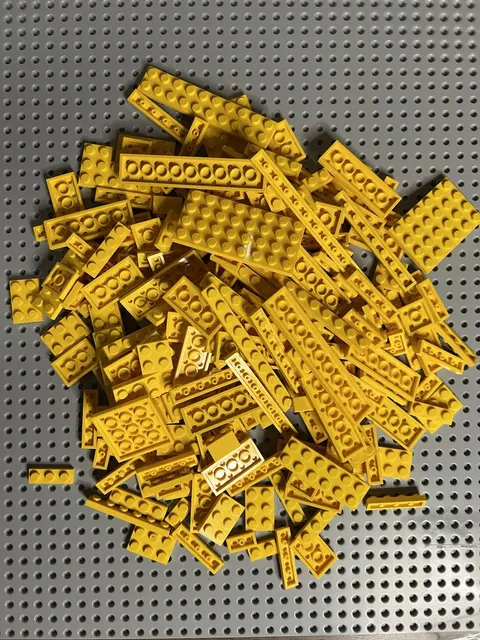 LEGO Yellow Color Sorted Plates Bulk Lot 220 Mixed Pieces
