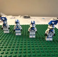 LEGO Star Wars 501st Clone Trooper Lot x4 Officers w/ Backpacks & Troopers