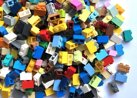 50x Lego Classic 1 x 2 Building Blocks - Assorted Colors