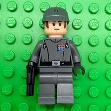 LEGO Star Wars Imperial Officer Minifigure Dark Gray Uniform with Blaster Used