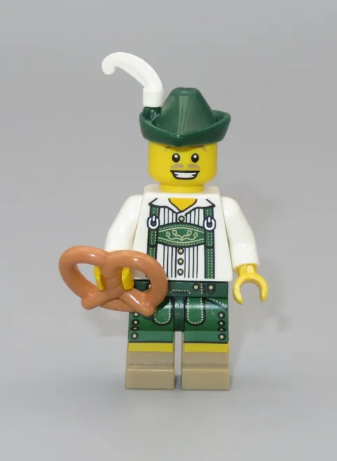 LEGO Lederhosen guy plume complete minifigure Collectible series 8