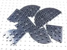 LEGO Lot of 8 Black 4x4 Round Corner Plates BF