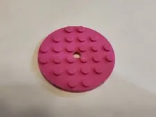 LEGO 1x Dark Pink 6X6 Round Plate With Hole # 11213