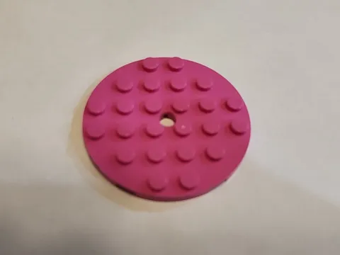 LEGO 1x Dark Pink 6X6 Round Plate With Hole # 11213
