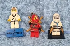 LEGO Ninjago Minifigure Lot Bricktober White Ninja Zane Exclusive Kai Keychain