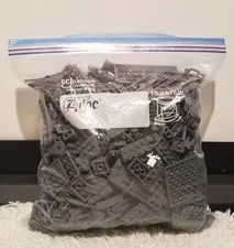Legos Dark Gray, 1 big bag, 1 small half filled bag.