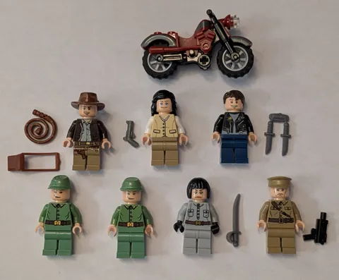 LEGO Indiana Jones Minifigure lot Crystal Skull sets 7628, 7625,7624 GENUINE NEW
