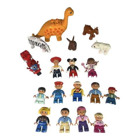 Lego Duplo People Figures Disney Mickey Jessie Animals 18 Piece Lot