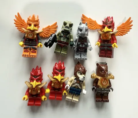 LEGO Legends of Chima Minifigure Lot of 8 Phoenixes & other fire tribe warriors