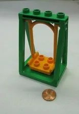 Lego Duplo ORANGE SWING w/ GREEN FRAME for BABY TODDLER CHILD FIGURE Vtg House