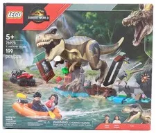 LEGO Jurassic World T. rex River Escape - Dinosaur Toy for Kids, Boys, and Girls