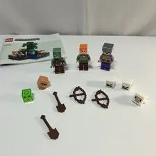 LEGO Minecraft Minifigure Lot Steve Alex Drowned Zombie Accessories Random Parts