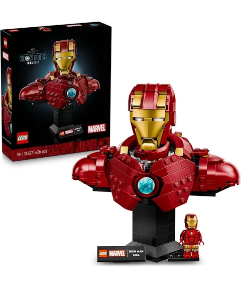 LEGO ǀ Marvel Iron Man MK4 Bust, Buildable Model for Adults with Minifigure...