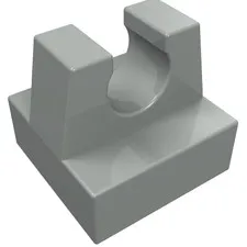 LEGO Part 2555 - Light Gray Tile Special 1 x 1 with Clip and Straight Tips
