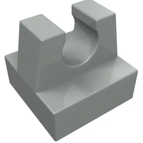 LEGO Part 2555 - Light Gray Tile Special 1 x 1 with Clip and Straight Tips