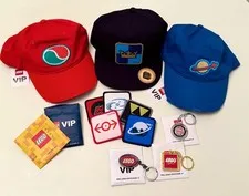 LEGO 5007090 Retro Classic Space Octan VIP Logo Cap Hat - 3 Keychains & Patches