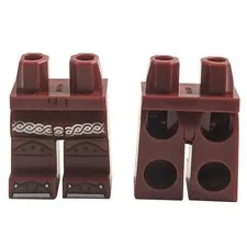2x LEGO Minifigure Viking Legs Silver Celtic Tunic Dark Orange Wrappings