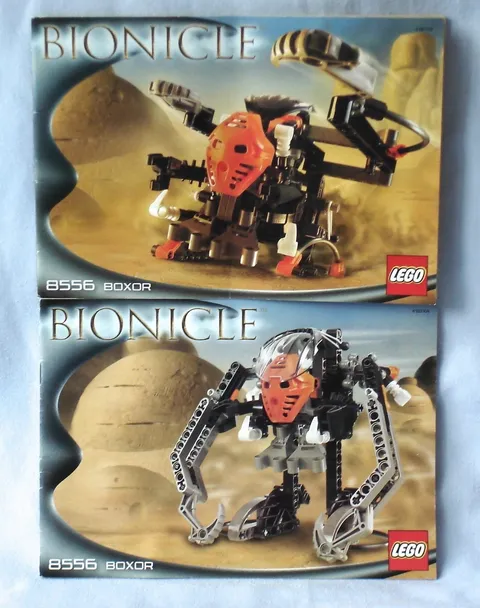 2002 Lego Bionicle 8556 BOXOR Vehicle & NUPARU Matoran - 100% with 2 Manuals