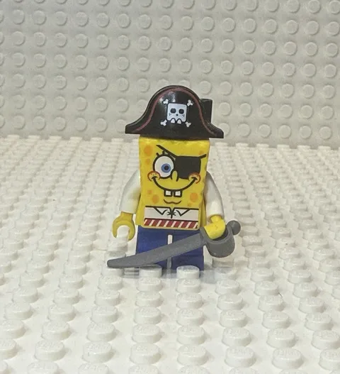 LEGO SpongeBob Pirate Minifigure bob032 Eyepatch Skull Hat Cutlass Set 3817