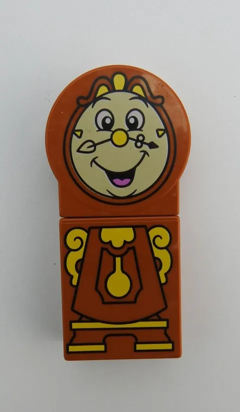 Lego Duplo Figure DISNEY Princess Beauty & Beast Clock COGSWORTH Brown Time Fig