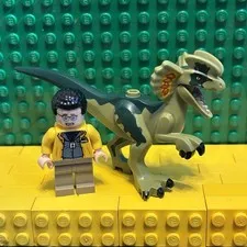 LEGO JURASSIC PARK Dilophosaurus & Dennis Nedry (JW106) Minifigs