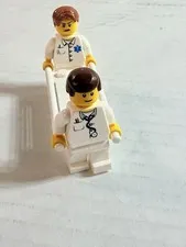 LEGO Minifigs Lot of 2 EMT Specialists Doctors w/ Stretcher