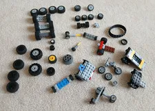 LEGO Bulk lot of Wheels Tires / axles Variety of Sizes