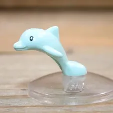 LEGO Aqua Dolphin Baby Jumping with Black Eyes Upper Eyelids 49579pb01 49579