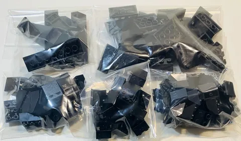 Lego Black SLOPE PIECES 100pc Bulk Lot 3x4 3x2 2x4 2x2 Inverted 3x2 2x2