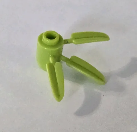 LEGO Parts - Lime Plant Brick, Round 1 x 1 3 Bamboo Leaves - No 30176