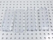 LEGO Lot of 4 Trans Clear 1x2x5 Wall Bricks BQ