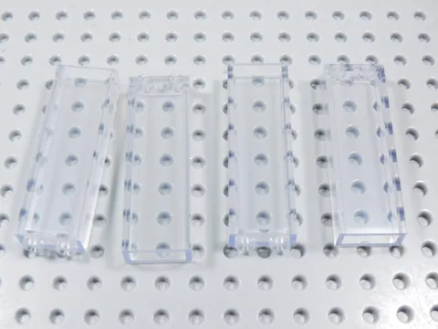 LEGO Lot of 4 Trans Clear 1x2x5 Wall Bricks BQ