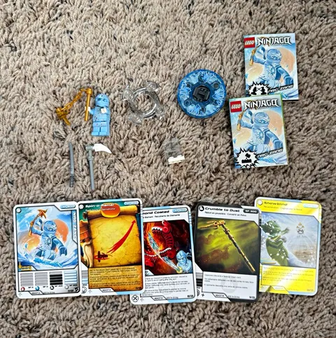LEGO NINJAGO NRG Zane Spinner Set 9590, All Original Pieces and Cards