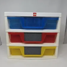 Lego Iris Three (3) Drawer Organizer For Bricks With 4 Sorting Trays