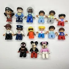Lego Duplo 15 pc Figure Lot Boy Girl Police Family Mickey & Minnie Spider Man