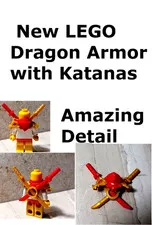 New LEGO Ninja Shoulder Dragon Armor RED Gold Scabbard Sword Red Eye Cool Scarf