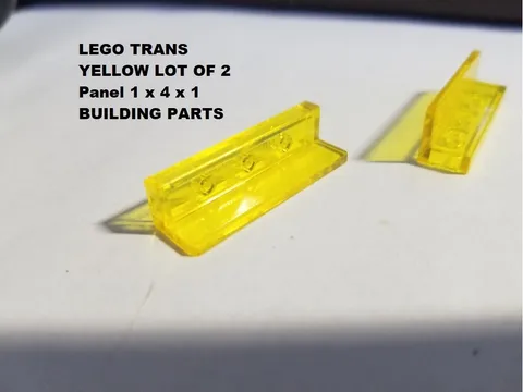 LEGO Lot of 2 Trans Clear Yellow Panel 1 x 4 x 1Building Parts
