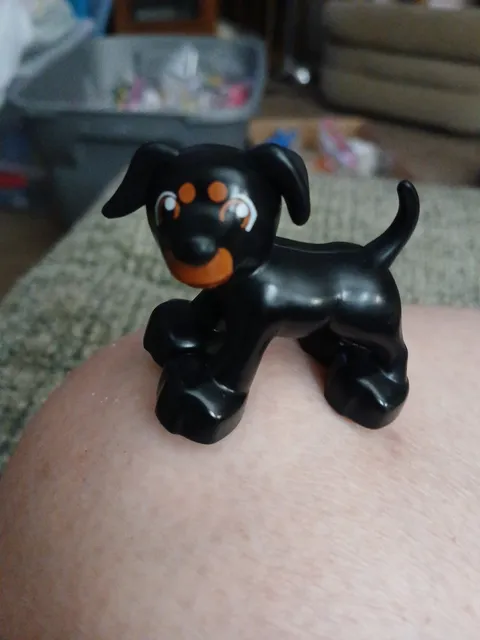 Lego Duplo Dog Figure Black Puppy Policeman Town Rescue Block Toy J