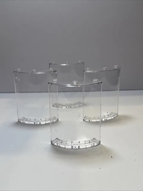 LEGO BULK LOT 4 TRANS CLEAR CYLINDER QUARTER 4X4X6 #30562