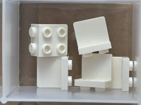 LEGO Parts - White Bracket 1 x 2 - 2 x 2 - No 44728 - QTY 5