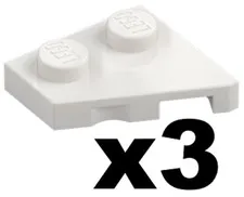 Lego Part 24299 WEDGE PLATES LEFT White 2 x 2 Stud Qty 3 WH02