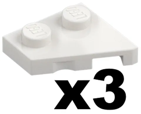 Lego Part 24299 WEDGE PLATES LEFT White 2 x 2 Stud Qty 3 WH02