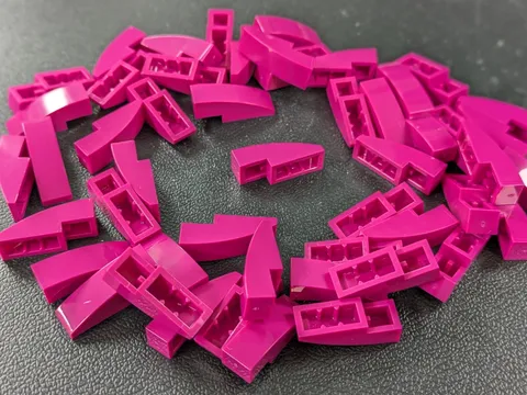 LEGO Lot 50x New Magenta Slope, Curved 3 x 1 (50950) Building Bricks Bulk