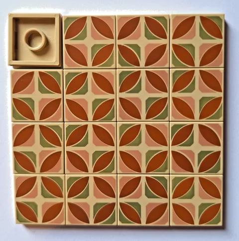 LEGO 10316 PRINTED TILES floor Rivendell tile tan floor pattern tile 42691
