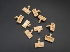LEGO - 10x - Modified Plate - Modified Plate - 1x2 Arm - Tan - 4623a