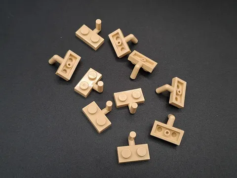 LEGO - 10x - Modified Plate - Modified Plate - 1x2 Arm - Tan - 4623a
